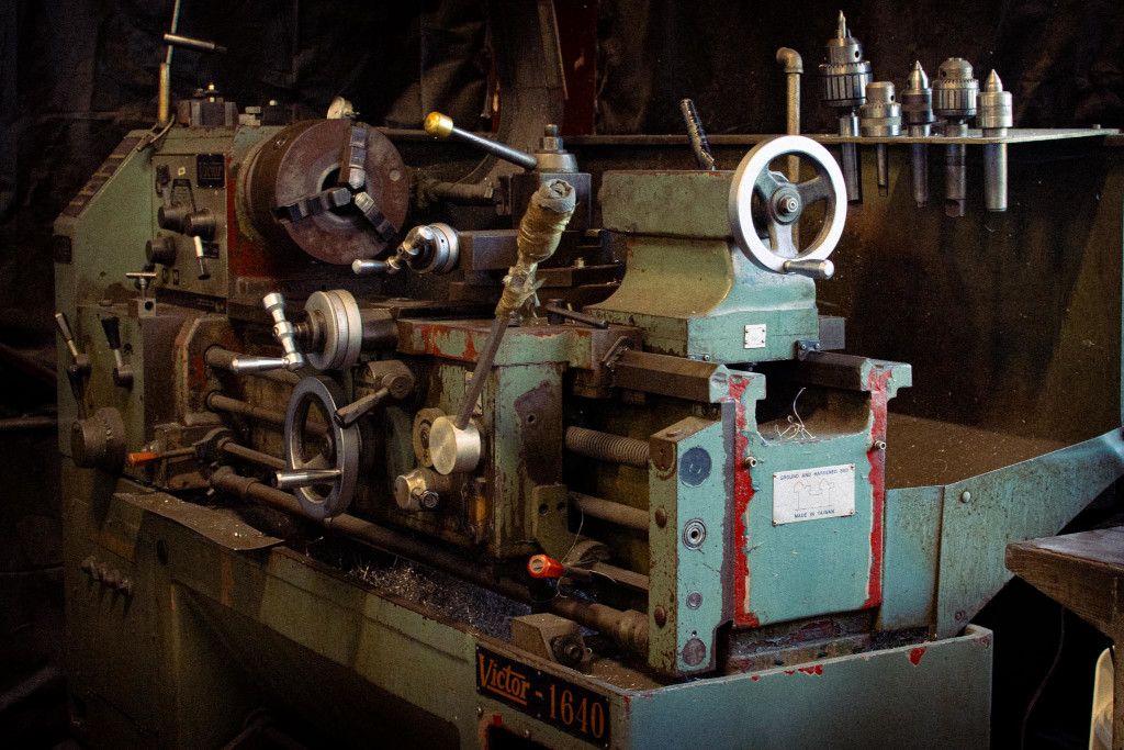 Victor Engine Lathe used for large scale conventional turning of prototypes and custome fixtures